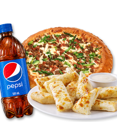 Pizza Pro Small Pizza with 6" Garlic Fingers & Pop
